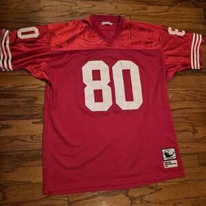 San Francisco 49ers Jerry Rice Mens Sz 54 Red Mitchell And Ness Football Jersey